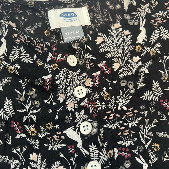 Floral Black Kids Dress - Picture 2 of 3